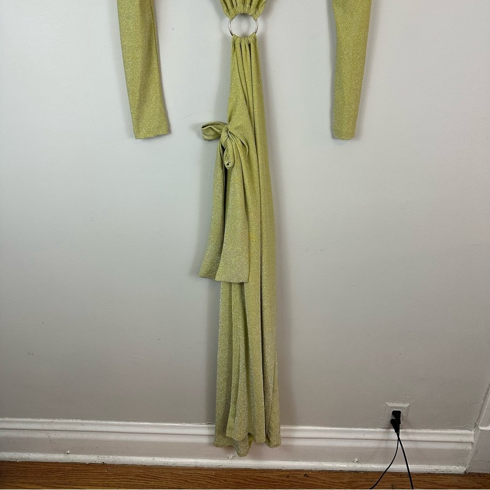 Meshki | Christina Backless Maxi Wrap Dress Green Size Large Women's - Picture 3 of 6